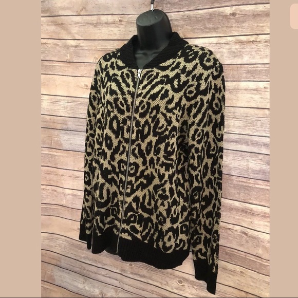 89th & Madison Sweaters - 89th & Madison Sweater/Cardigan Full Zip Black/Tan